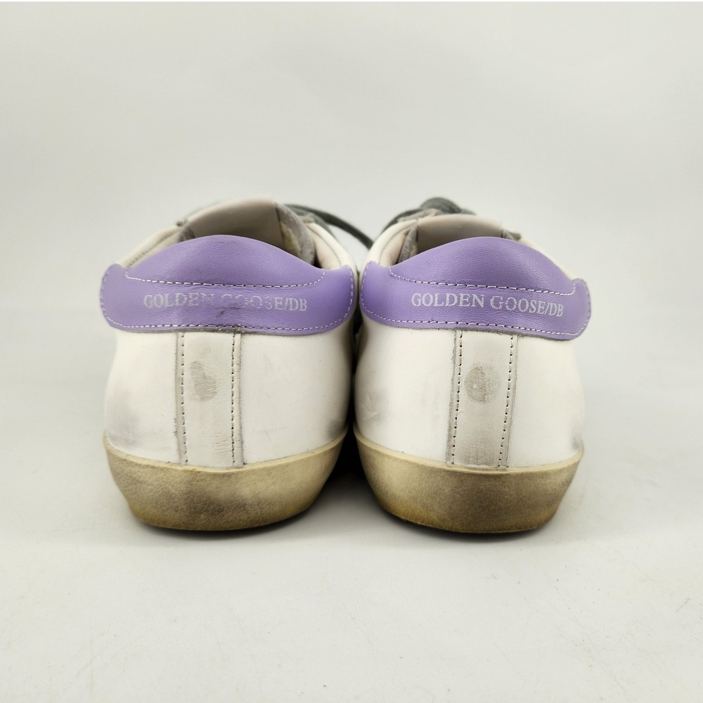 Golden Goose Superstar Sneakers Women 41 White Purple Distressed Leather Italy - Picture 4 of 14